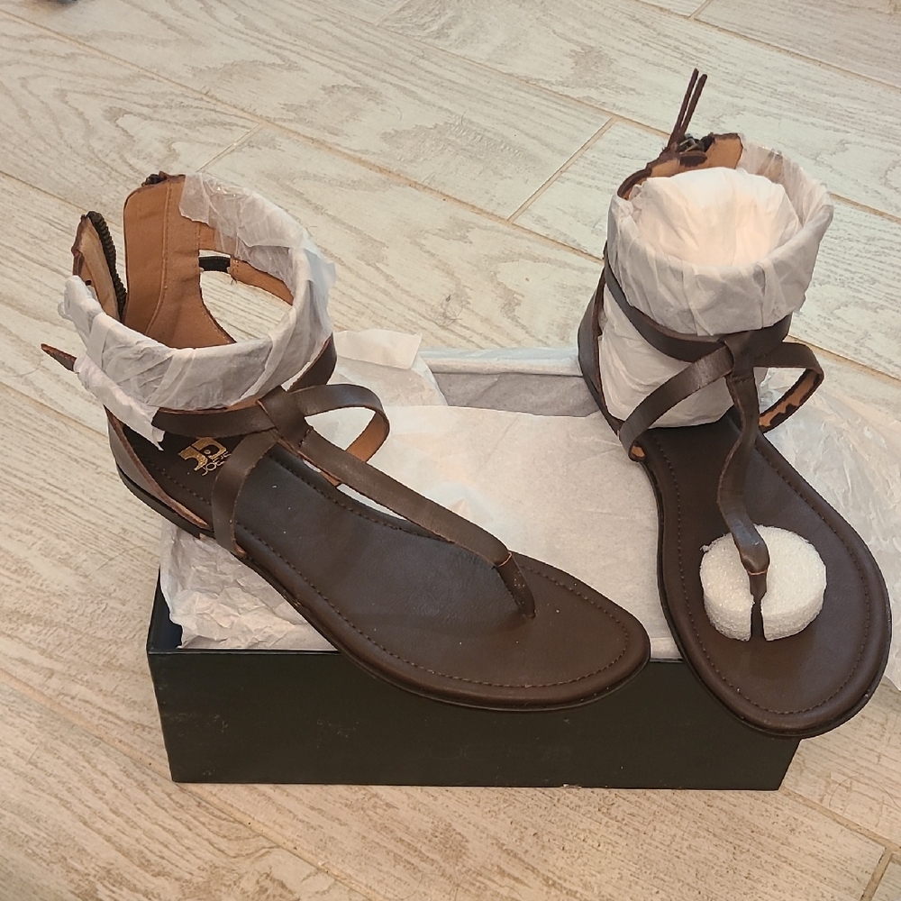 BNIB Joe's Brown Leather Sandals In a Size 9.5!